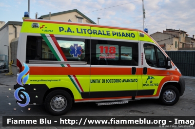 Fiat Ducato X250
71 - Pubblica Assistenza Litorale Pisano (PI)
Allestita MAF
Parole chiave: Fiat Ducato_X250 Ambulanza