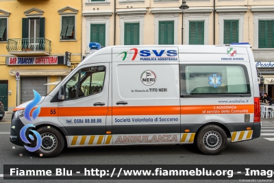 Mercedes-Benz Sprinter IV serie
Società Volontaria di Soccorso Livorno
Allestita Maf
Codice Automezzo: 55
Parole chiave: Mercedes-Benz Sprinter_IVserie Ambulanza