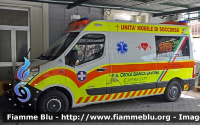Renault Master IV serie
Pubblica Assistenza Croce Bianca Savona
 Allestita Maf
M 74
Parole chiave: Liguria (SV) Ambulanza Renault Master_IVserie
