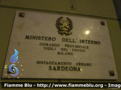 Milano-via Sardegna
Vigili del Fuoco
Distaccamento Permenente Cittadino
Targa
