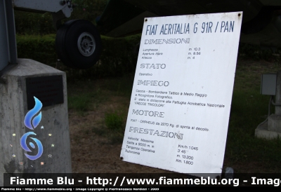 Fiat G-91 R PAN
Aeronautica Militare
Pattuglia Acrobatica Nazionale
velivolo conservato presso il parco dedicato ai caduti delle guerre di Chieti
MM 6253
Parole chiave: Fiat G-91_R_Pan