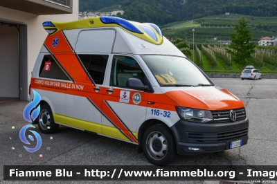 Volkswagen Transporter T6
Corpo Volontari Valle di Non (TN)
Allestimento "Hornis Blue" di Ambulanz Mobile
116-32
Parole chiave: Volkswagen Transporter_T6 Ambulanza