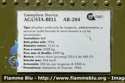 Agusta-Bell AB-204
Aeronautica Militare Italiana
Museo dell'aria Castello di San Pelagio
Parole chiave: Agusta-Bell AB-204
