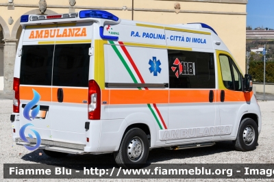 Fiat Ducato X290
Pubblica Assistenza Paolina Città di Imola
Allestimento EDM
Parole chiave: Fiat Ducato_X290 Ambulanza