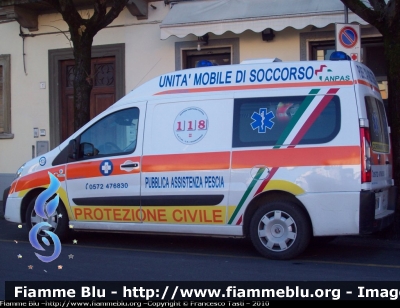 Fiat Scudo IV Serie
Pubblica Assistenza Pescia
Allestita Cevi
Ambulanza - Protezione Civile
CODICE VEICOLO: 41
Parole chiave: Fiat Scudo_IVSerie Ambulanza 118_Pistoia