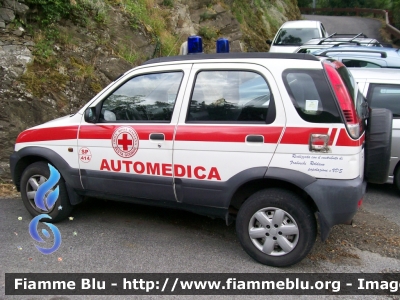 Daihatsu Terios I serie
Croce Rossa Italiana
Comitato Locale Sesta Godano (SP)
Automedica allestita da AVS
CRI A800A

Parole chiave: Daihatsu Terios_Iserie cria800a Automedica