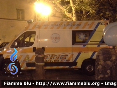 Fiat Ducato x250
Misericordia di Castel del Piano 
Unita' rianimazione
Allestita MAF
Presidio alla notte bianca 2014
Ambulanza n.18
