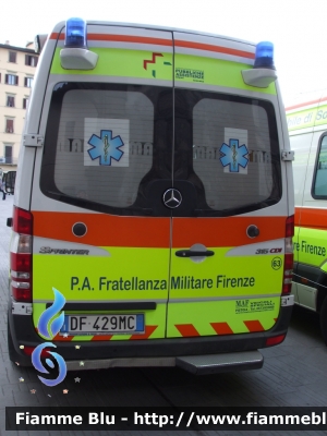 Mercedes-Benz Sprinter III serie
Pubblica Assistenza Fratellanza Militare Firenze
Allestita MAF
Codice automezzo: 63
Parole chiave: Mercedes-Benz Sprinter_IIIserie Ambulanza