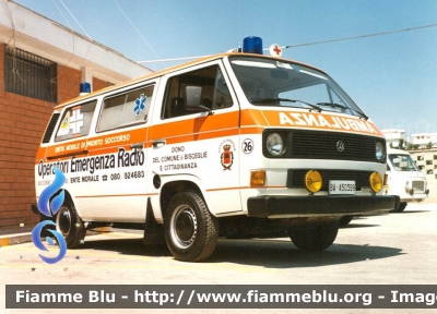 Volkswagen Transporter T3 
Operatori Emergenza Radio Bisceglie (BT)
**foto storica**
Parole chiave: Volkswagen Transporter_T3 ambulanza