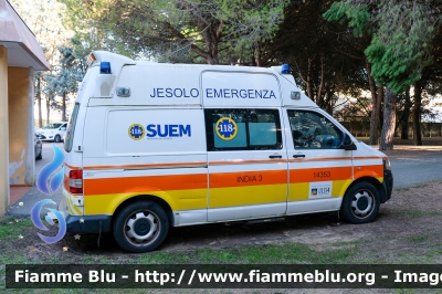 Volkswagen Transporter T5 
Azienda ULSS 4 Veneto Orientale
SUEM 118 ULSS 4 Emergenza
Ospedale di Jesolo (VE)
Allestimento Alea
"INDIA 3" 
Parole chiave: Volkswagen Transporter_T5 Ambulanza