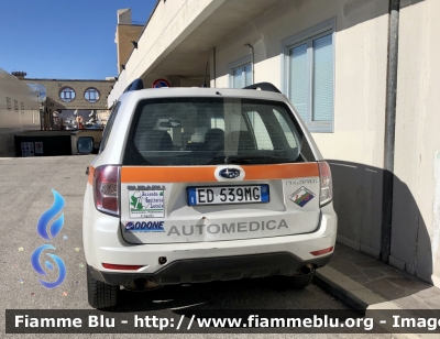 Subaru Forester V serie 
ASL n1 Avezzano Sulmona L’Aquila 
118 Abruzzo Soccorso 
C.O. Di L’Aquila 
Automedica 
Allestimento ODONE 
Parole chiave: Subaru Forester_Vserie Automedica